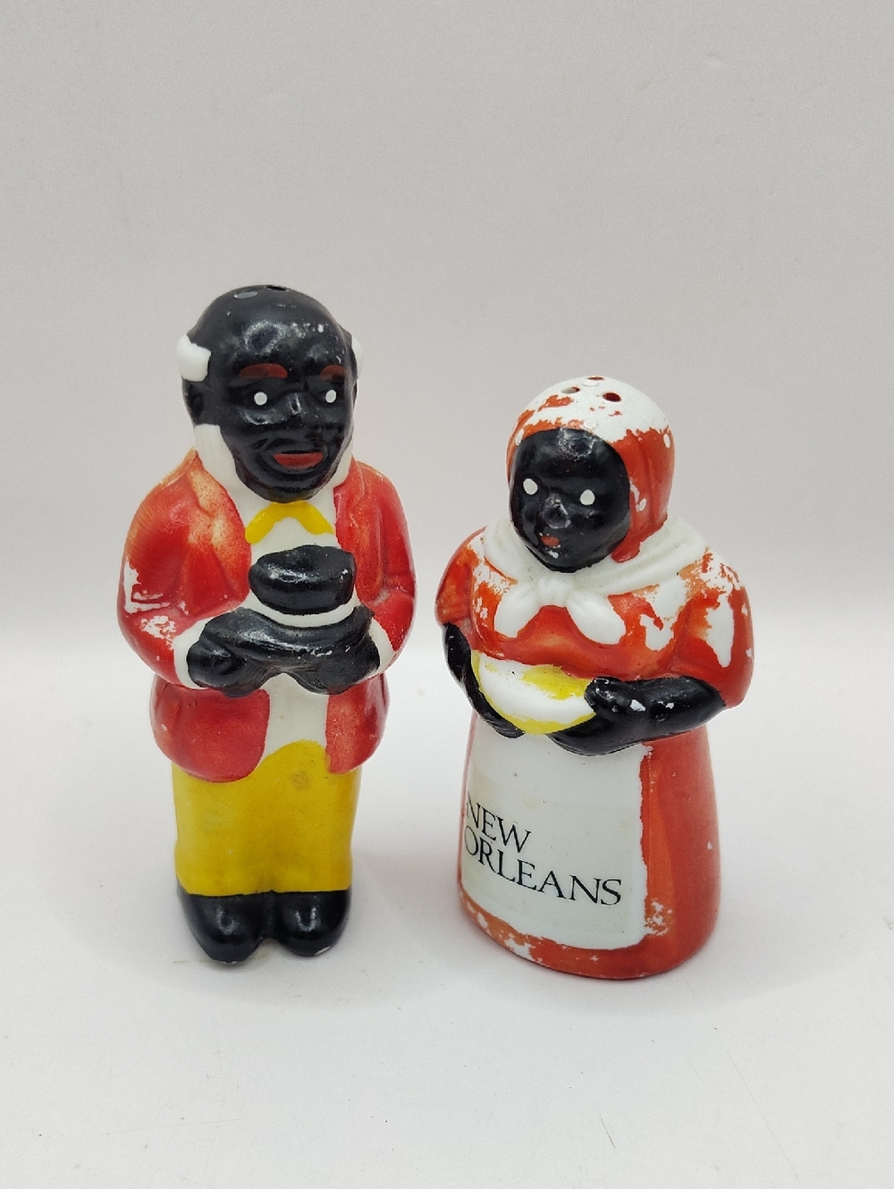Vintage Set Of "Aunt Jemima" and "Uncle Mose" Salt and Pepper Shakers, 3"